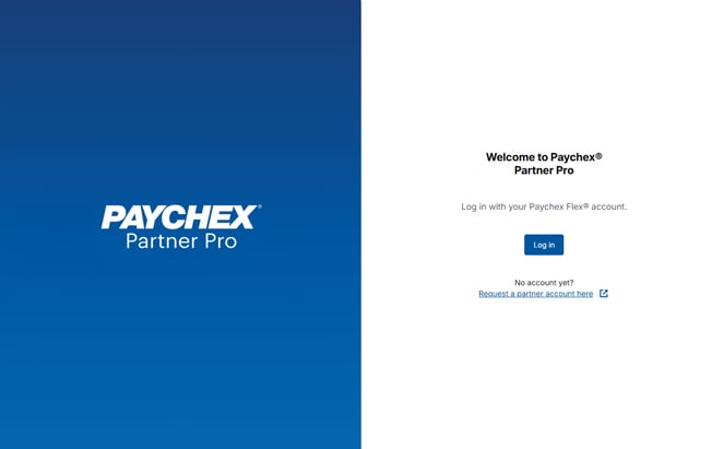 Paychex Partner Pro Login page