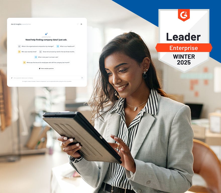A business owner getting AI insights about her business