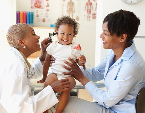 A mother and child at the doctors