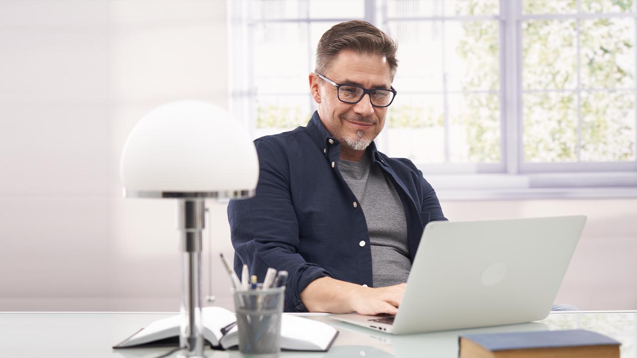 business owner using his laptop