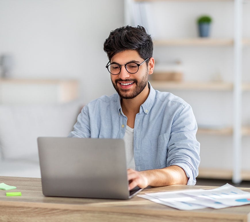 person working on a laptop