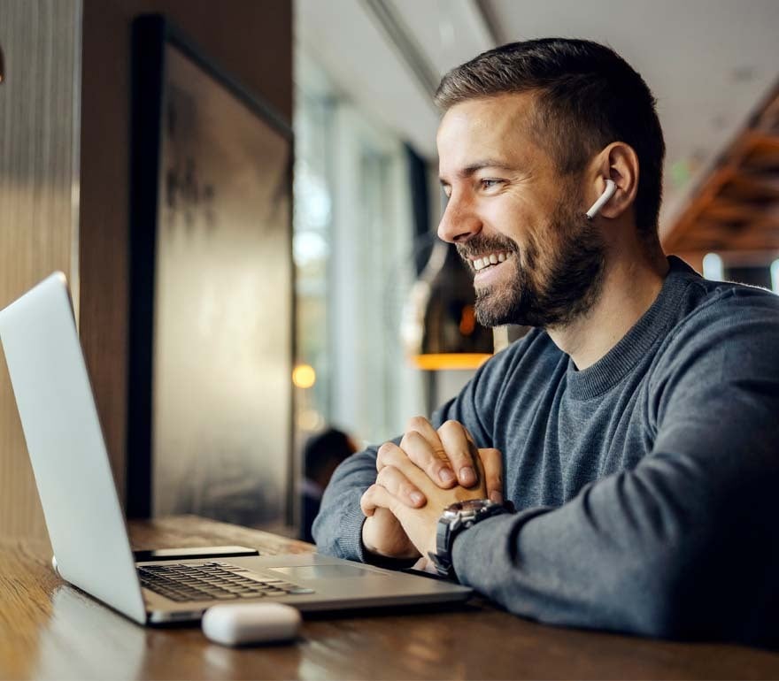 self employed individual with laptop