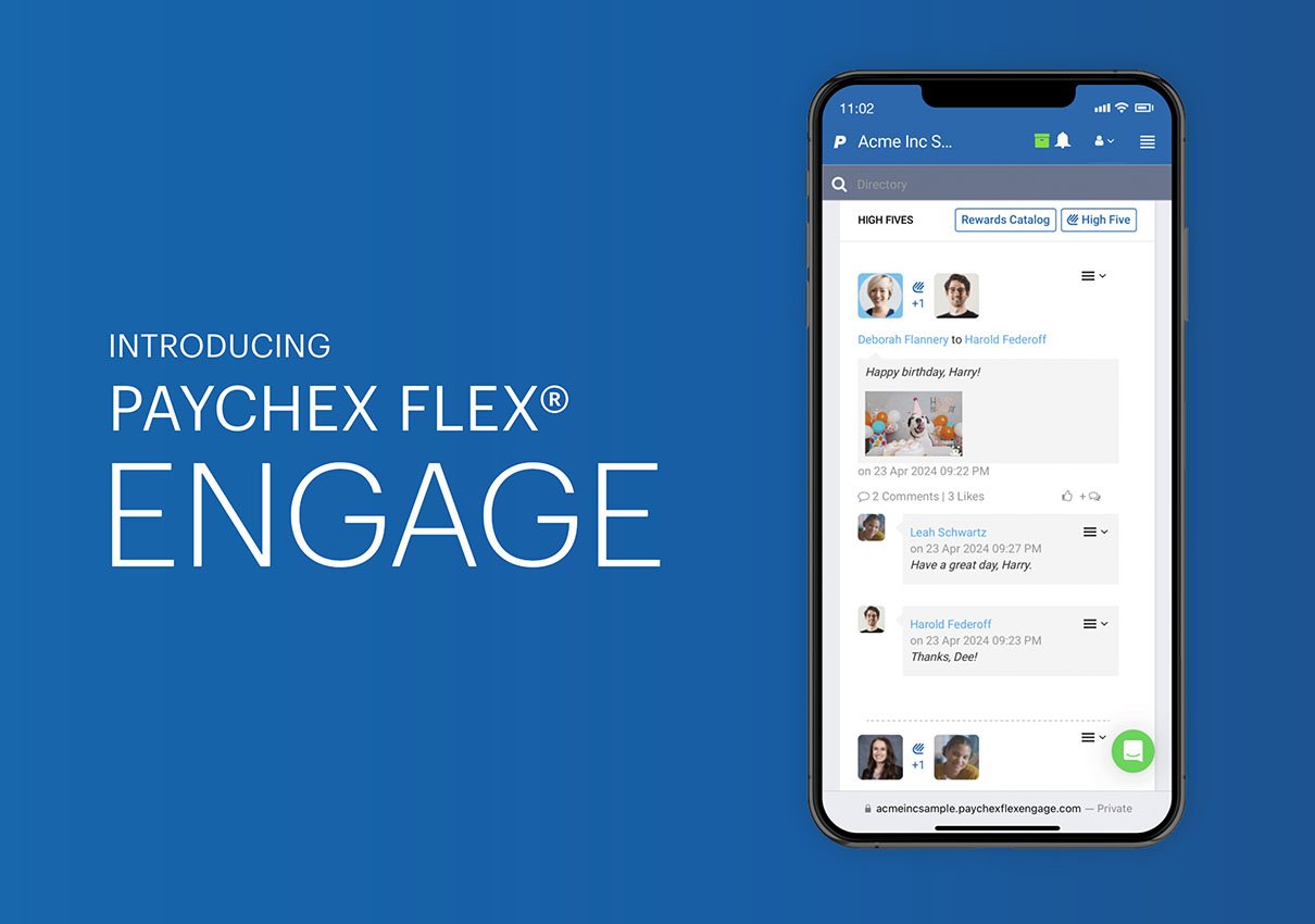 Mobile Photo Showing Paychex Flex Engage UX