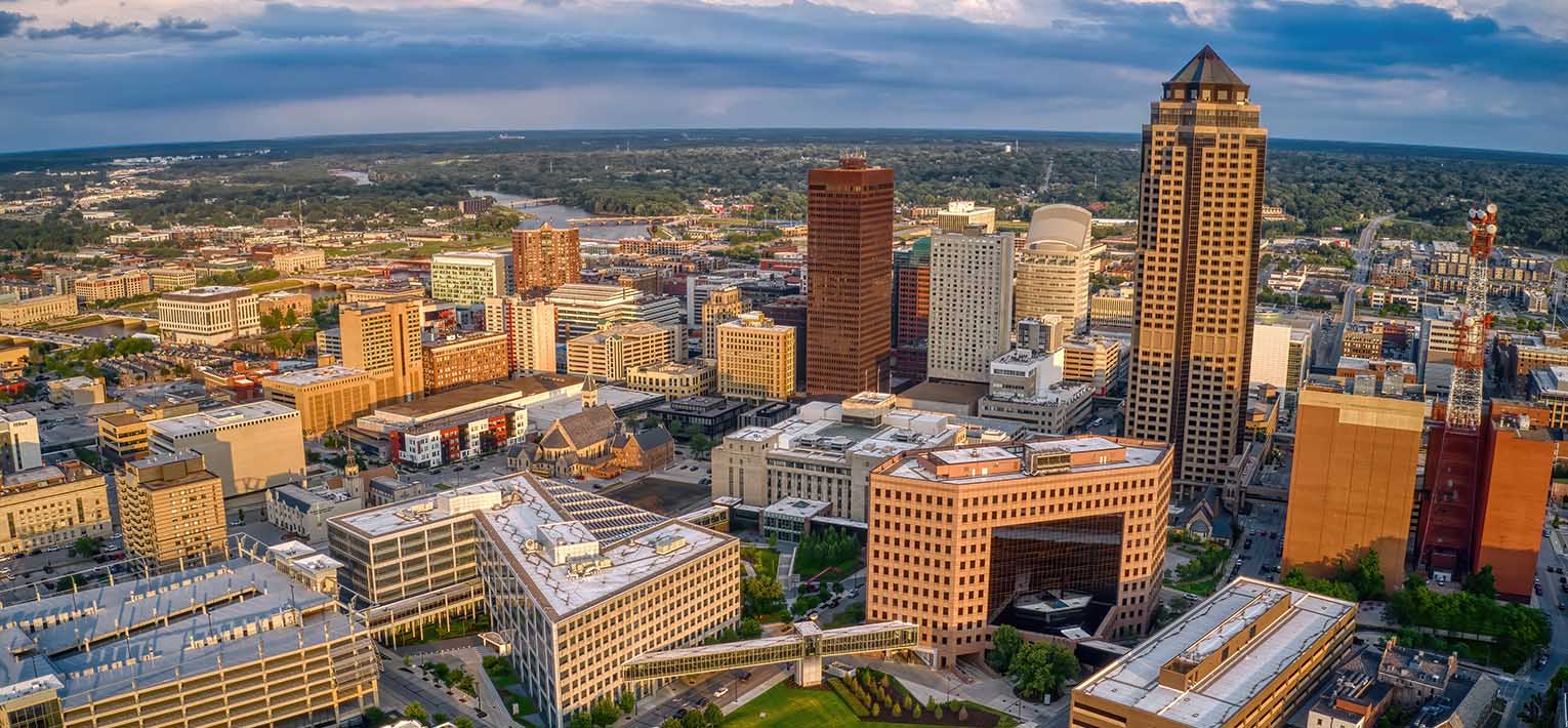 Landscape of Des Moines, iowa