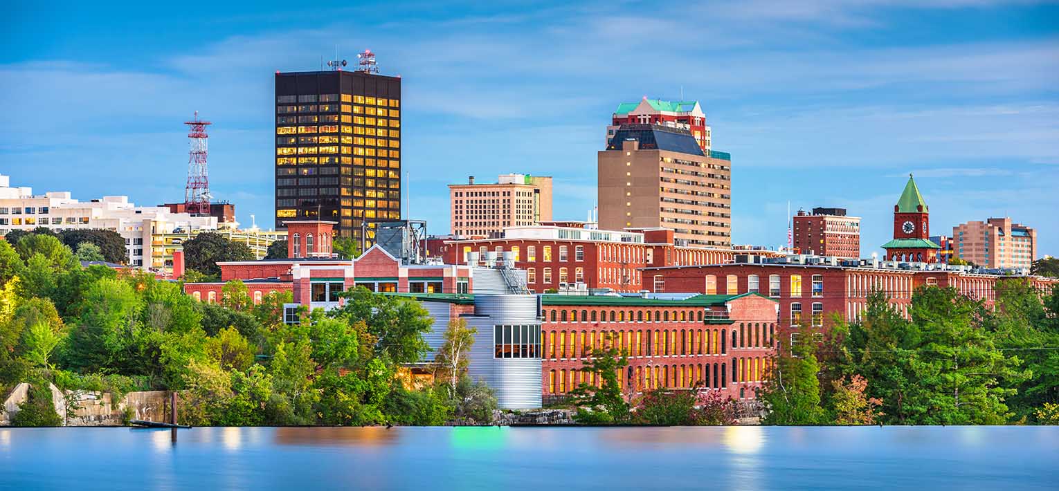 landscape of Manchester, New Hampshire