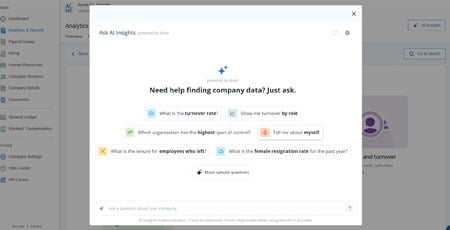 screenshot of HR Analytics AI Insights 