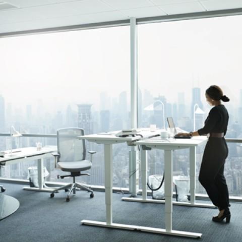Mujer trabajando en un escritorio
